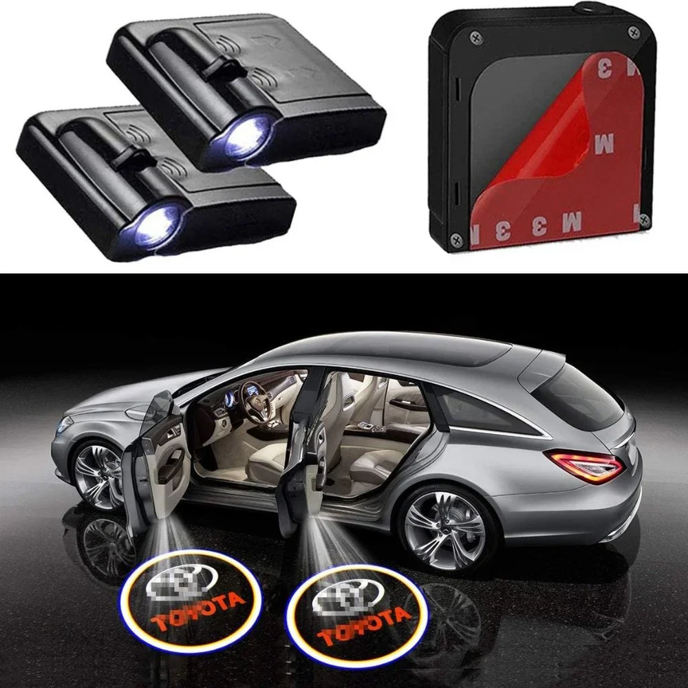 2x PCs Toyota Logo Wireless Car Door Welcome Laser Projector Emblem
